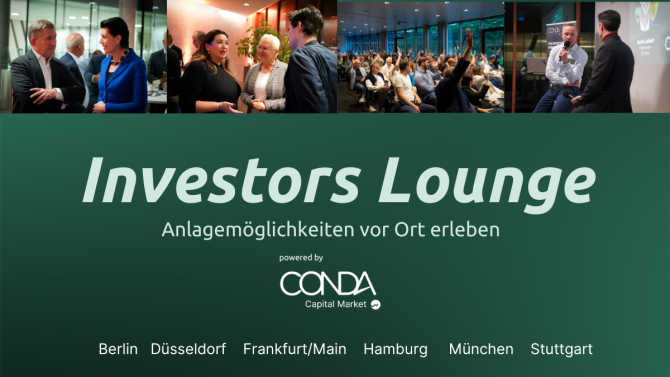 CONDA Investors‑Lounge 2025 – treffen Sie uns in Ihrer Nähe