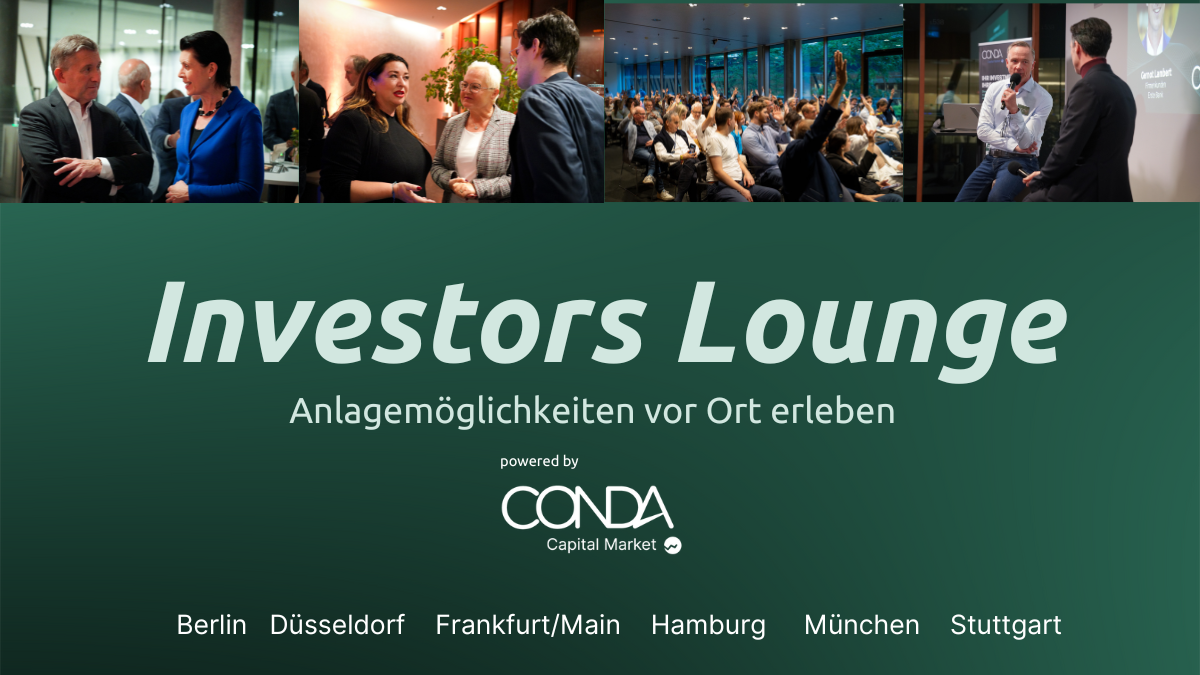 CONDA Investors‑Lounge 2025 – treffen Sie uns in Ihrer Nähe
